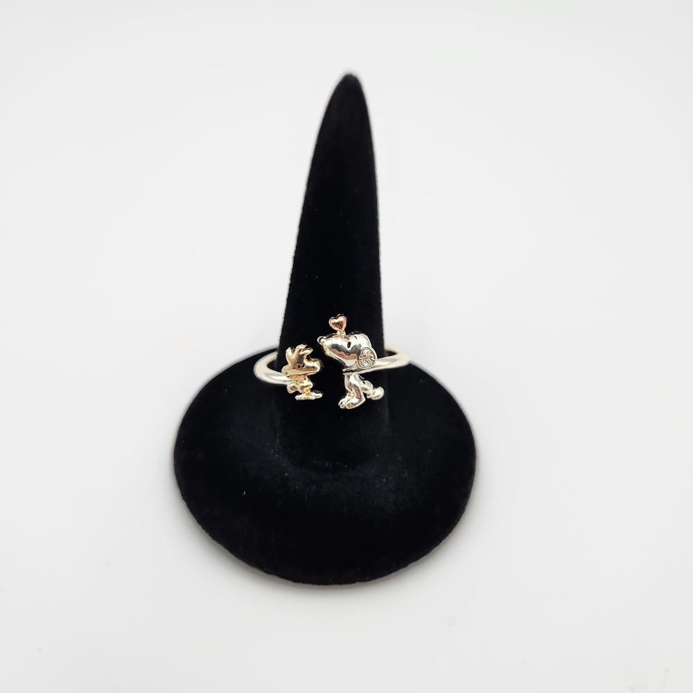 Snoopy & Woodstock Silver and Gold Tone Open Ring